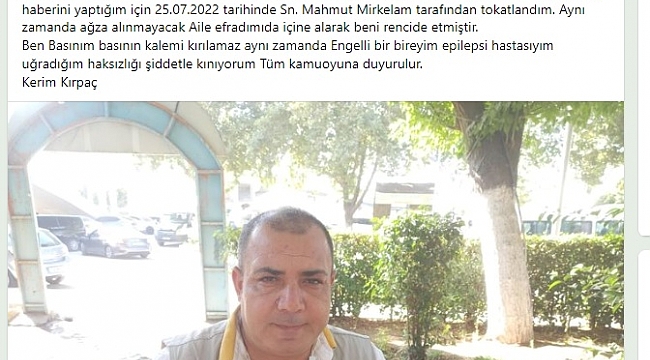 Birecik Belediye Başkanı Mirkelam Gazeteciyi tokatladı